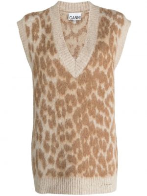 Leopardí pletená vesta Ganni