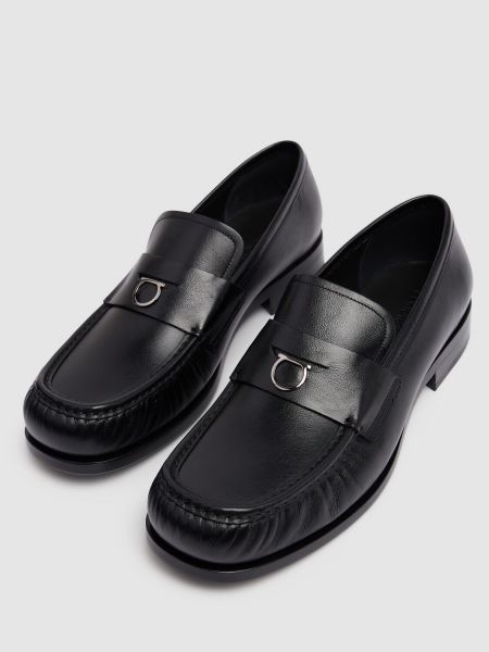 Δερμάτινα loafers Ferragamo μαύρο