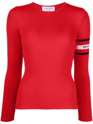 Пуловер на райета Marine Serre червено
