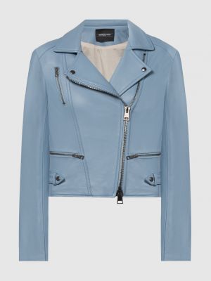 Синяя кожаная куртка Simonetta Ravizza