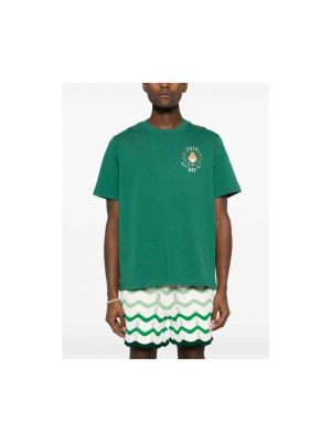 Camiseta de algodón con estampado Casablanca verde