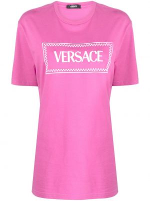 Tricou din bumbac Versace roz
