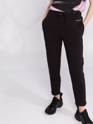 Běžecké kalhoty s potiskem Calvin Klein černé