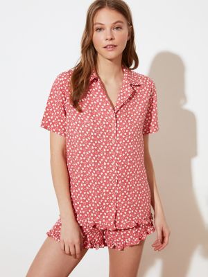 Плетена пижама със сърца Trendyol