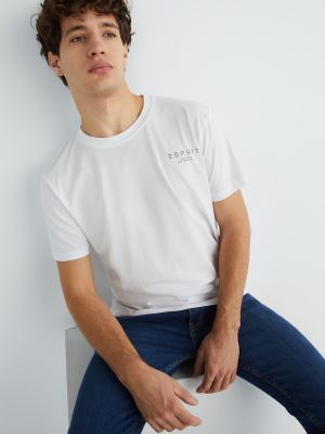 Camiseta de algodón Esprit blanco