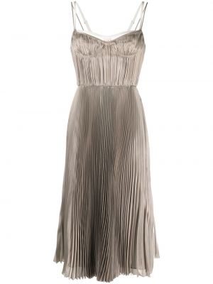 Плисирана коктейлна рокля Prada сиво