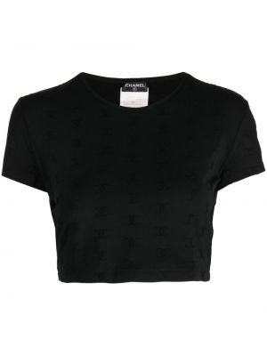 Μπλούζα με κέντημα Chanel Pre-owned μαύρο