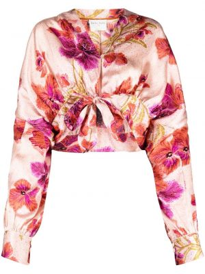 Trykt floral silke bluse Forte_forte rosa