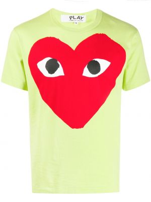 Camiseta con estampado con corazón Comme Des Garçons Play verde