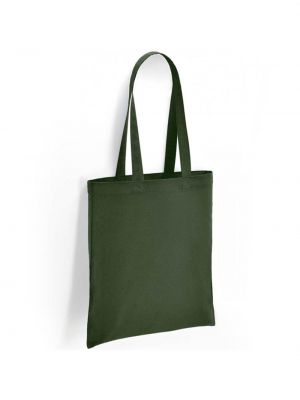 Хлопковая большая сумка объемом 10 л с длинной ручкой Brand Lab зеленый