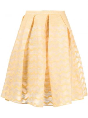 Plisované průsvitné mini sukně Gemy Maalouf žluté