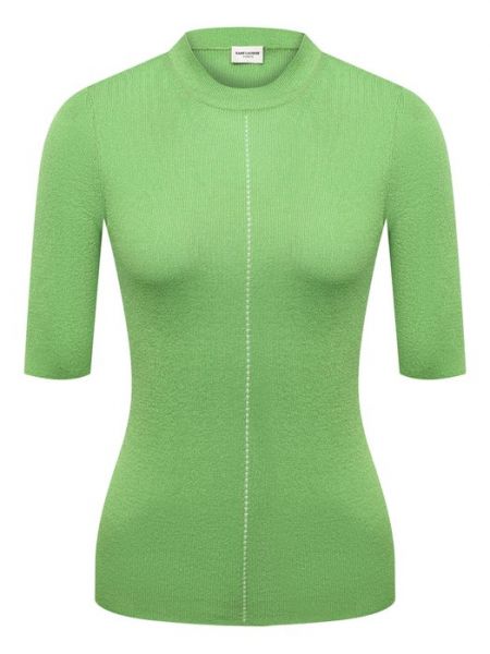 Пуловер из вискозы Saint Laurent зеленый