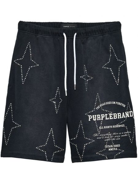 Със звездички шорти с кристали Purple Brand