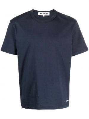 T-shirt en coton à imprimé Sunnei bleu