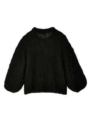 Moherowy sweter z okrągłym dekoltem Casey Casey czarny