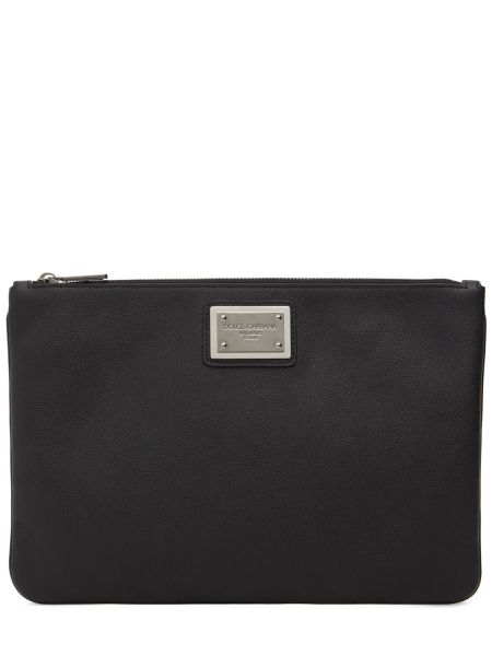 Νάιλον δερμάτινη τσάντα Dolce & Gabbana μαύρο