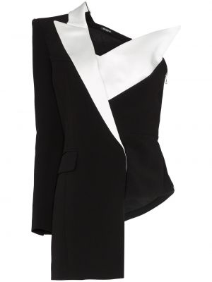 Asymmetrisk lang blazer Balmain svart