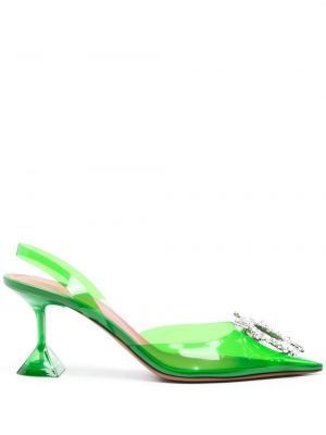 Полуотворени обувки Amina Muaddi зелено
