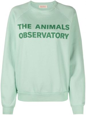 Raštuotas medvilninis džemperis The Animals Observatory žalia