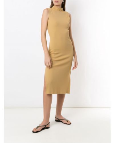 Vestido sin mangas con trenzado Luiza Botto amarillo