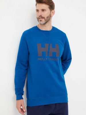 Bluza bawełniana z nadrukiem Helly Hansen niebieska