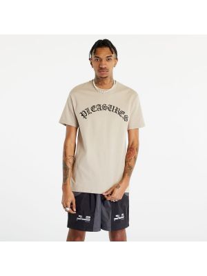 Tričko s krátkým rukávem PLEASURES Old E Logo T-Shirt Sand - Béžová