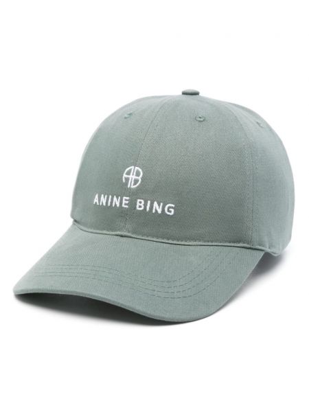 Памучна шапка с козирки Anine Bing зелено