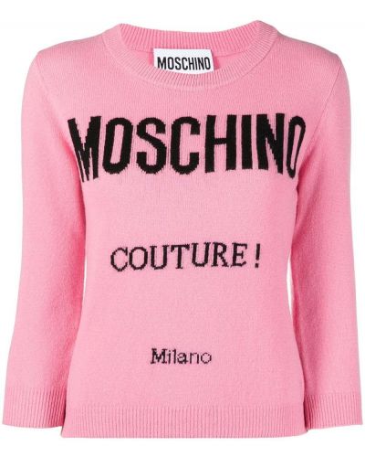 Jersey de punto de tela jersey de tejido jacquard Moschino rosa