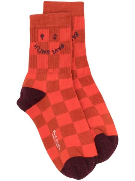 Карирани чорапи Paul Smith оранжево