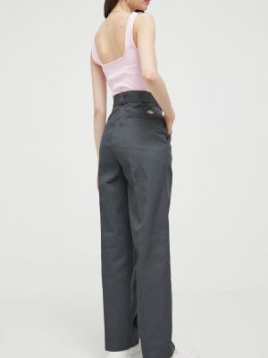 Jednobarevné kalhoty s vysokým pasem Dickies šedé