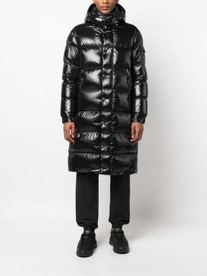 Péřový kabát s kapucí Moncler černý