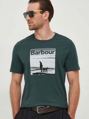 Тениска с дълъг ръкав с принт Barbour зелено
