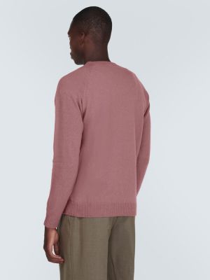 Вълнен пуловер Sunspel розово