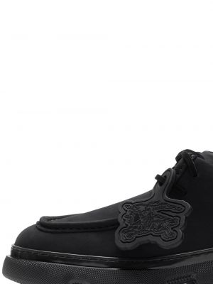 Nėriniuotos zomšinės derby batai su raišteliais Burberry juoda