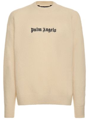 Vlnený sveter Palm Angels biela
