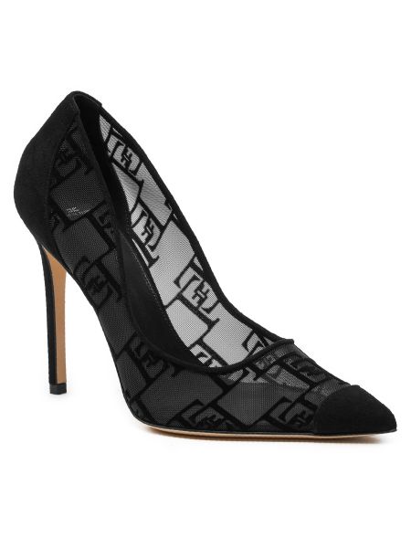 Nizki čevlji s peto z visoko peto Elisabetta Franchi črna