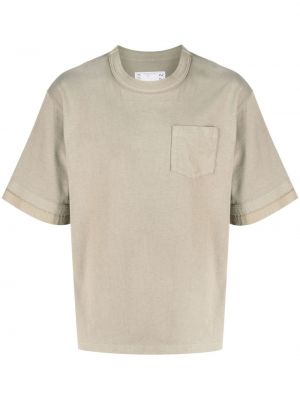 T-shirt aus baumwoll mit rundem ausschnitt Sacai