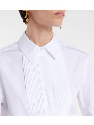 Bluse aus baumwoll mit plisseefalten Loewe weiß