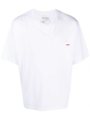 Kokvilnas t-krekls ar apdruku Acne Studios balts