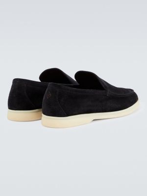 Pantofi loafer din piele de căprioară Loro Piana negru