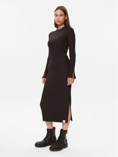 Džinsinė suknelė slim fit Calvin Klein Jeans juoda
