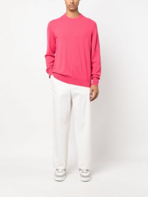 Kašmírový svetr s kulatým výstřihem Fedeli růžový