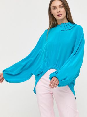 Копринена блуза Liviana Conti синьо