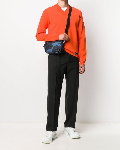 Jersey con escote v de tela jersey Valentino naranja