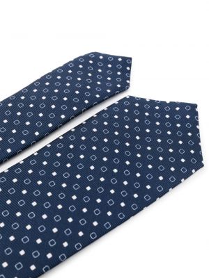 Cravate en jacquard Kiton bleu