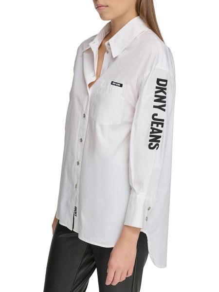 Camisa vaquera manga larga Dkny Jeans blanco