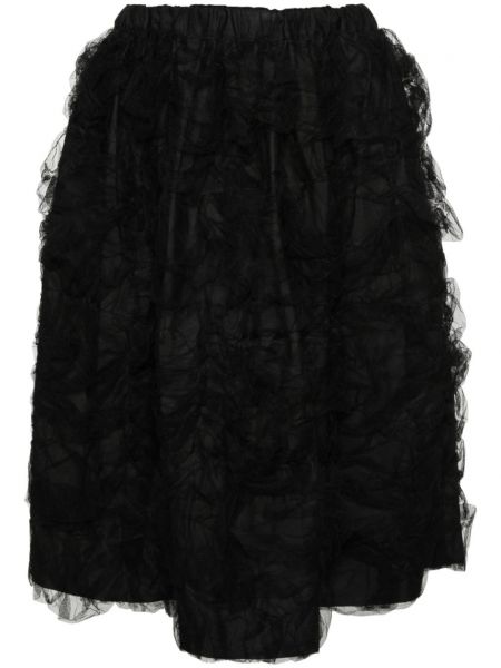 Tylový midi sukně Comme Des Garçons černý