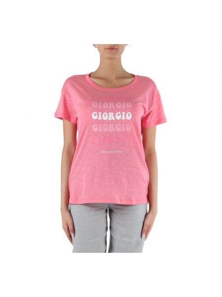 T-shirt aus baumwoll mit print Armani Exchange pink