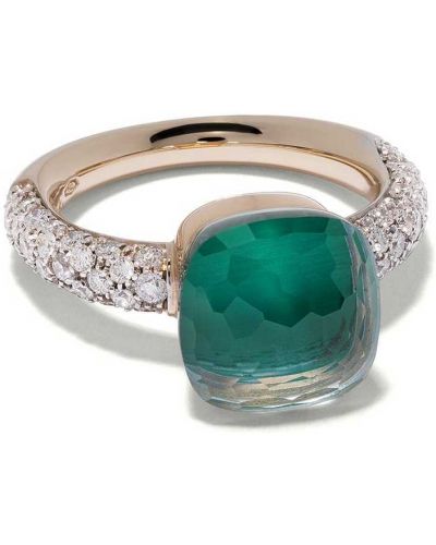 С ромбами с бриллиантом кольцо классическое Pomellato