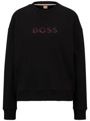Medvilninis džemperis Boss juoda
